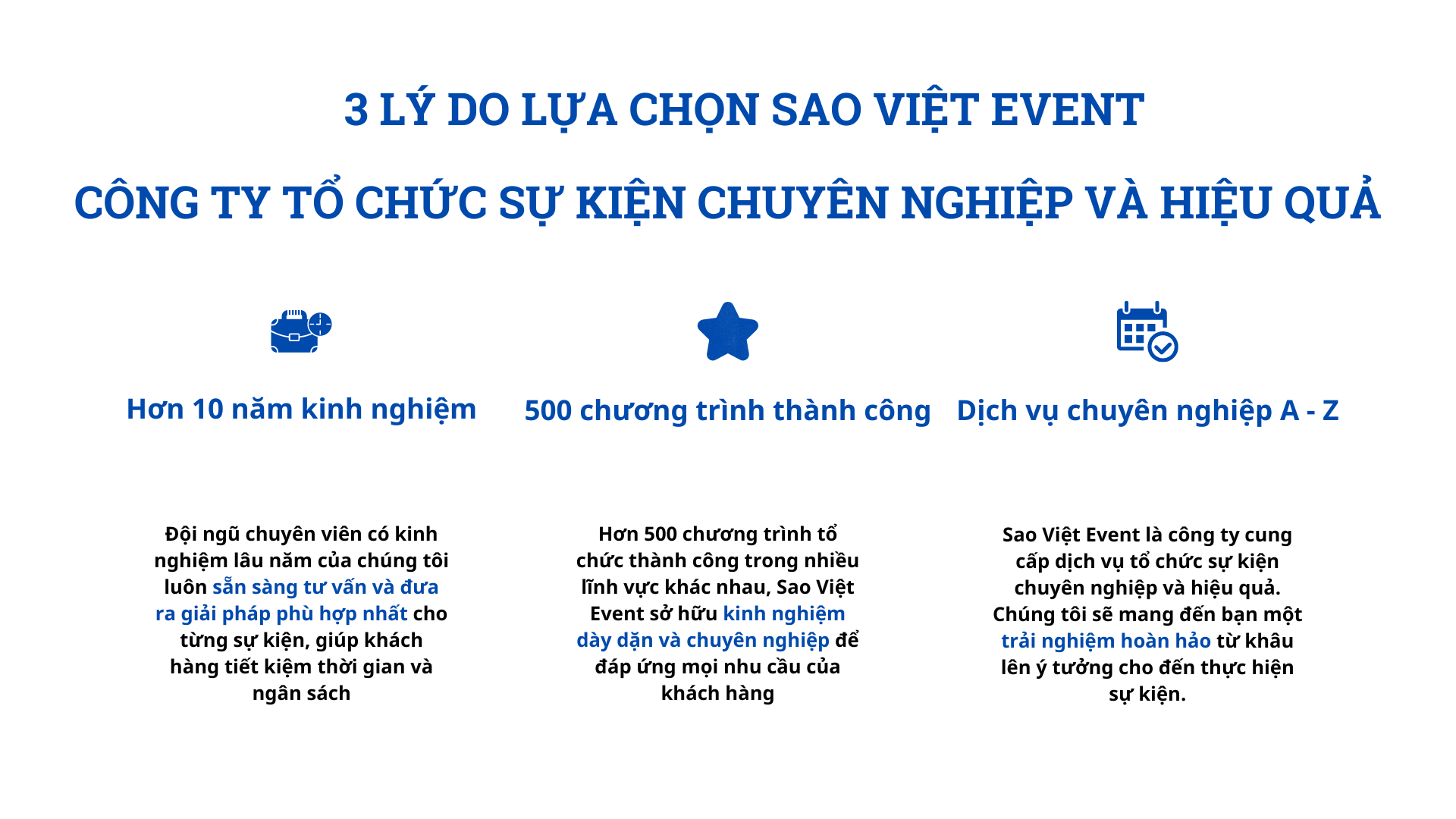 lý do lựa chọn Sao Việt Event